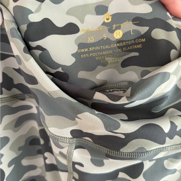 Spiritual Gangster Camo Print Glitter Striped Leggings - Size Medium - NWT - Picture 4 of 13